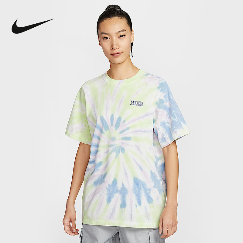 NIKE耐克短袖女子运动休闲刺绣印花圆领半袖扎染风T恤IF0612-731