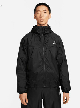 耐克ACG户外徒步外套梭织运动服风壳上衣黑色连帽夹克DB0979-015