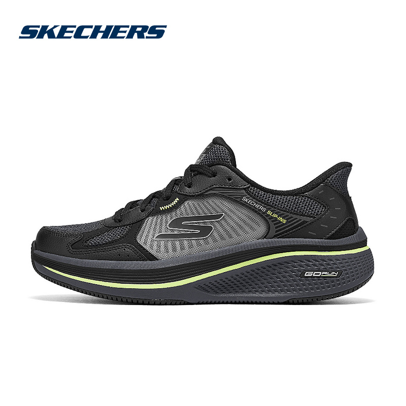 SKECHERS斯凯奇夏季男子slip ins系列厚底跑步休闲鞋 220854-BKLM