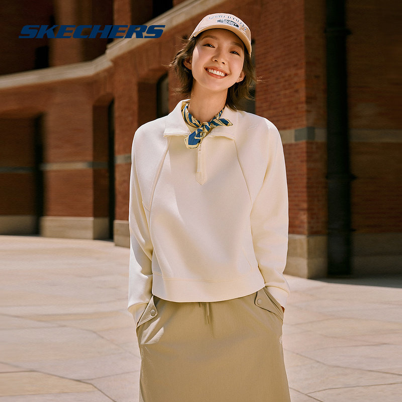 SKECHERS斯凯奇立领卫衣冬女半拉链翻领运动针织套头衫 P425W072,运动服/休闲服装,运动卫衣/套头衫,淘宝优惠券,粉丝福利购,淘宝优惠卷