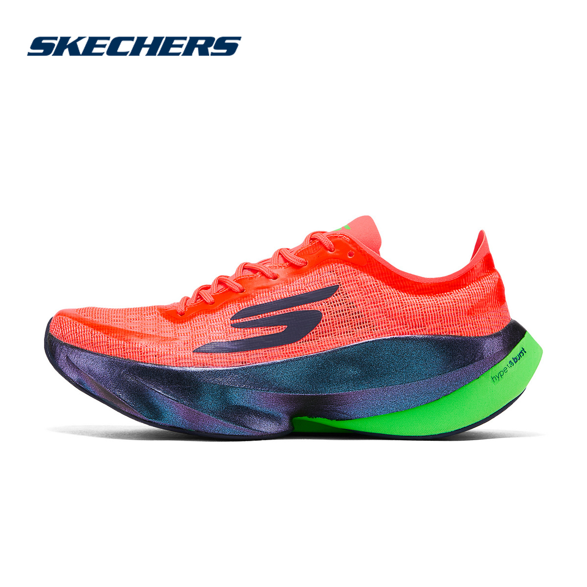 Skechers斯凯奇2025夏季男鞋厚底缓震网面透气跑步鞋 246091/CRL