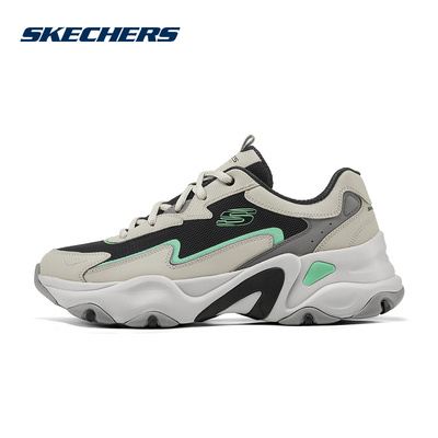Skechers斯凯奇夏男糯米熊鞋时尚老爹绑带运动休闲鞋 232494-WBMT