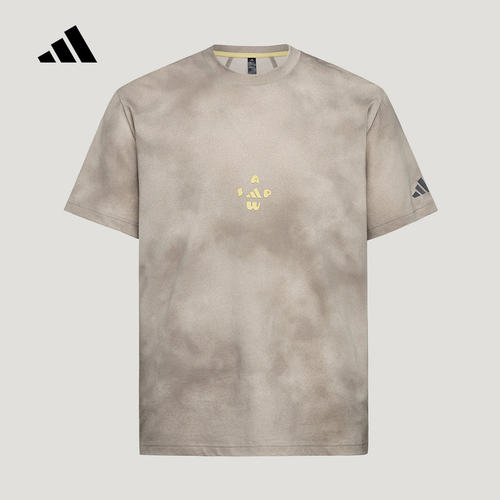 adidas阿迪达斯满版印花棉质半袖2026秋男休闲运动短袖T恤 LD7437
