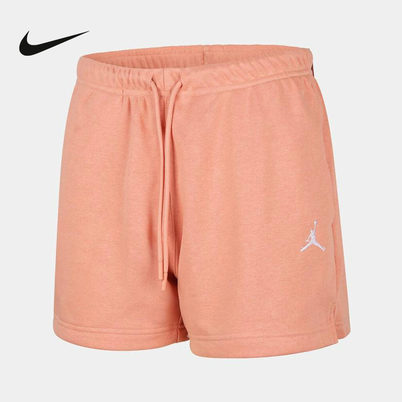 Jordan耐克针织短裤女秋季飞人刺绣休闲宽松透气运动裤HJ1366-823