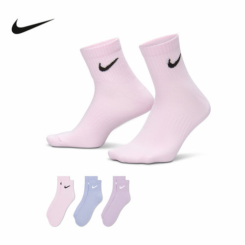 Nike耐克男女袜夏新款速干运动训练短袜3双装多色袜子SX7677-903