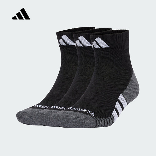 adidas阿迪达斯低帮及踝袜2025春男女CLIMACOOL三双装袜子 JC6446