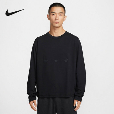 NIKE耐克男子长袖上衣2026春新款黑色宽松休闲运动卫衣IF2130-010