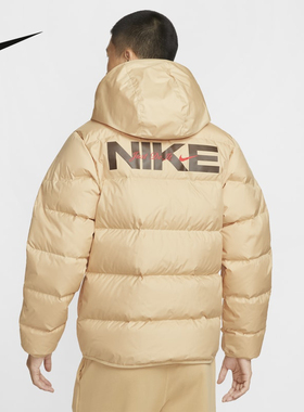 耐克短款羽绒服男冬季风行者拒水外套连帽保暖背标夹克HQ4183-233