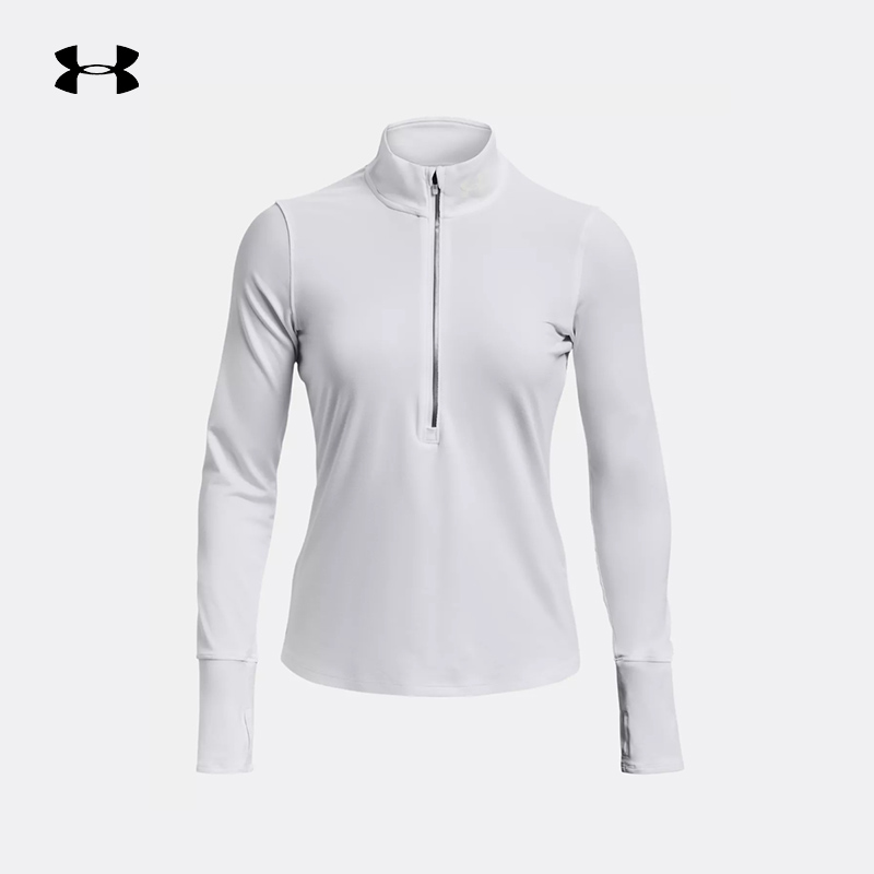 UA安德玛秋冬Qualifier女子1/2拉链跑步运动长袖T恤1379349-100