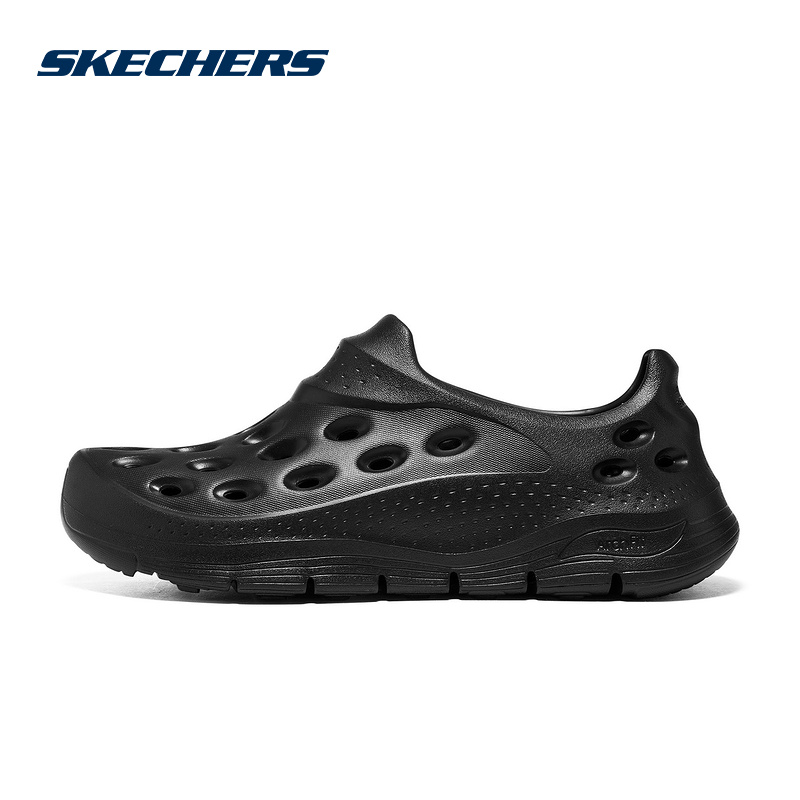 SKECHERS斯凯奇2025夏男泡泡鞋透气男鞋时尚搭配凉拖鞋243240-BBK