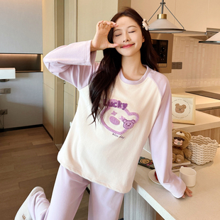 海岛绒女士秋冬季睡衣珊瑚绒女款套头春秋天可外穿甜美家居服套装