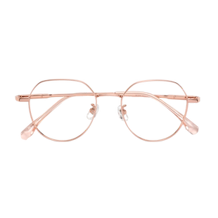 金丝钛架眼镜女近视可配高度数素颜神器方圆脸小框多边形眼睛镜架