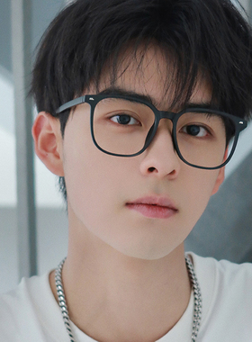 超轻TR黑色方框眼镜男大框可配近视散光度数防蓝光大脸眼睛框镜架