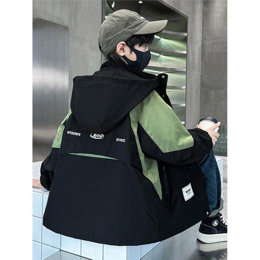 Next inss男童冲锋衣三合一可拆卸2025秋冬新款大童时尚儿童外套