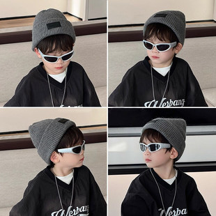 法国Uamtor男童针织毛线冷帽子大男孩痞帅气炸街秋冬季2025新款潮