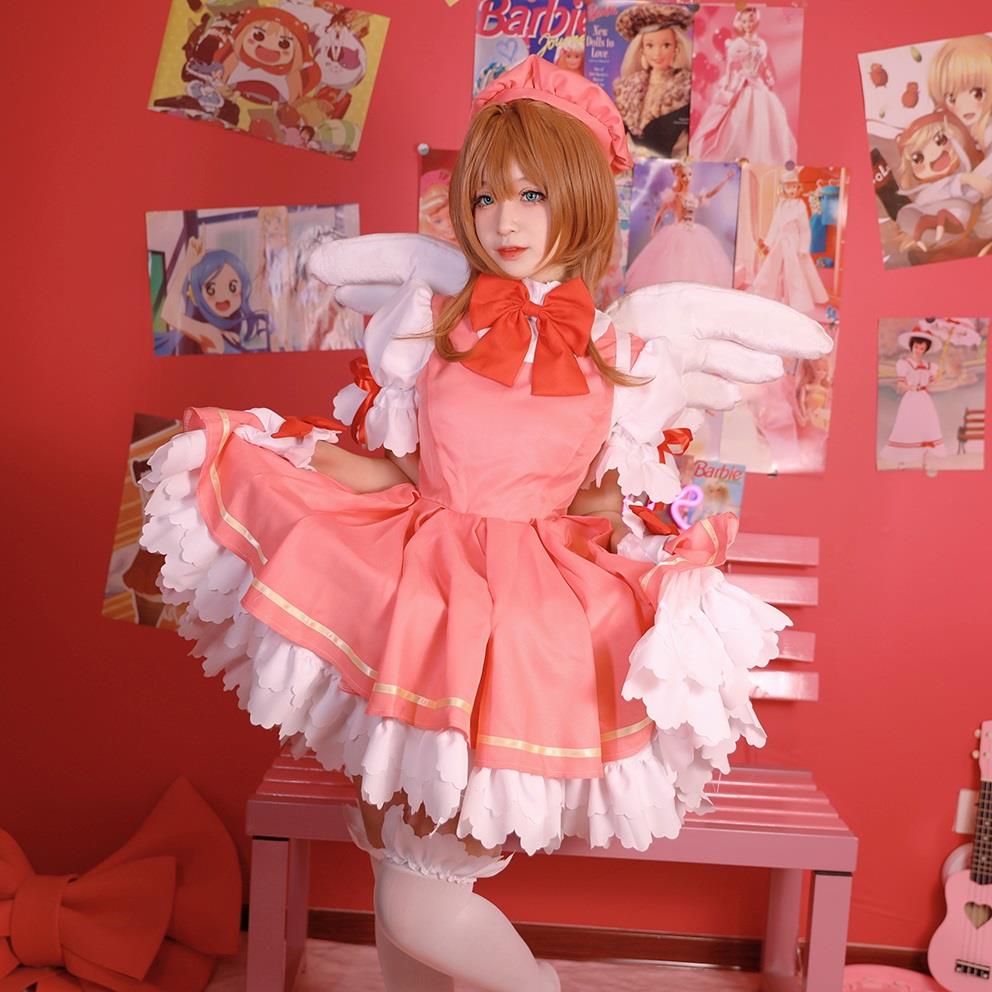 cosplay女装儿童动漫服装幼儿园百变小樱魔法少女魔卡红白战斗服