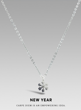 原创ins风轻奢小众百搭毛衣链雪花吊坠钛钢项链冷淡风潮女锁骨链