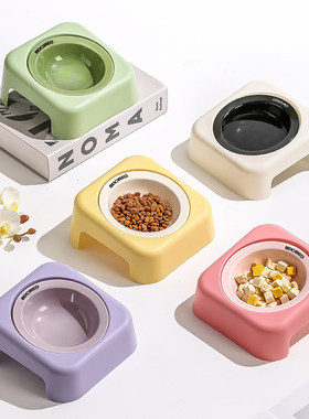猫碗陶瓷宠物碗BD飞碟狗碗可爱碗矮脚猫碗架护颈罐头吃粮水碗食盆