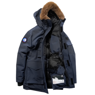 AzureMountain/蔚蓝山脉Linsberg风雨雪派克大衣灰鹅绒羽绒服男