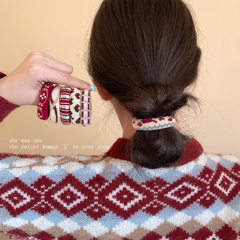 秋冬简约彩绘小肠发圈新款高弹力无接缝发绳不伤发头绳女气质发饰,饰品/流行首饰/时尚饰品新,发饰,淘宝优惠券,粉丝福利购,淘宝优惠卷