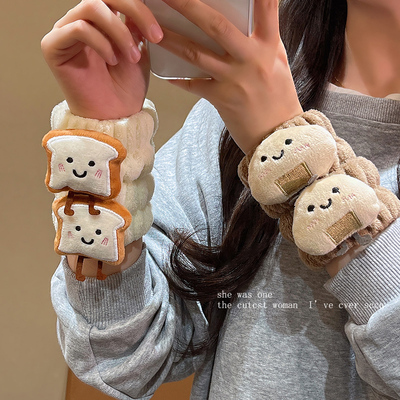 可爱芝士吐司洗脸手腕带