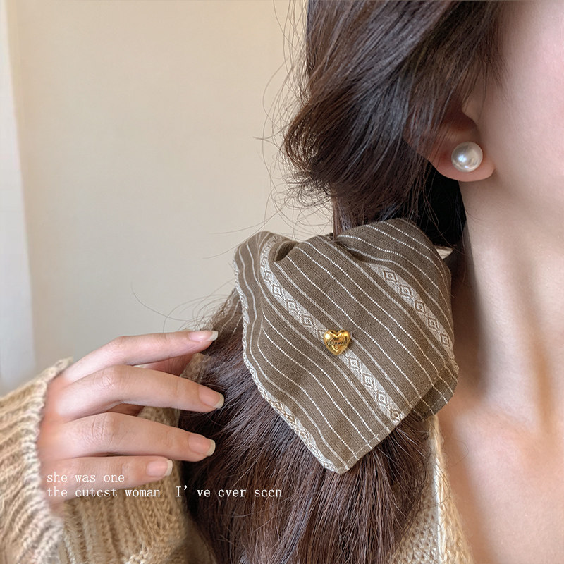 复古条纹方形大肠发圈方巾2024新款发绳低马尾头绳扎头发皮筋发饰,饰品/流行首饰/时尚饰品新,发饰,淘宝优惠券,粉丝福利购,淘宝优惠卷