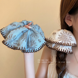 韩系慵懒风大肠发圈扎头发低马尾度假风发饰女丸子头专用发带头绳