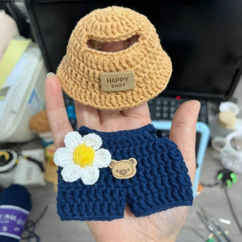 挂件布盲拉布17cm娃衣毛绒公仔泡泡一二Labubu玛特衣服搪胶盒三代