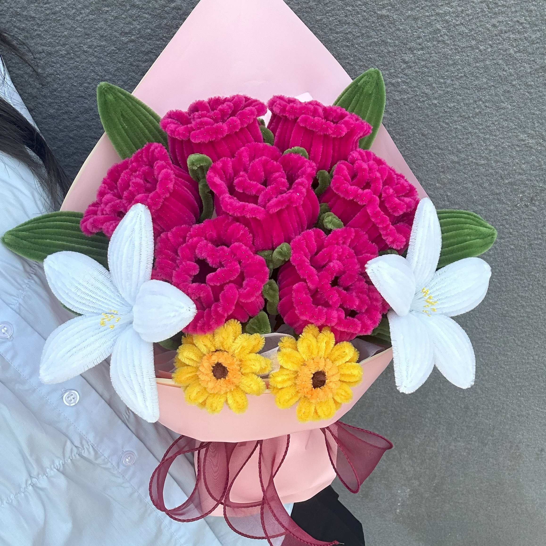 广志的花送美伢手工自制扭扭棒玫瑰花束diy材料包生日礼物送女友