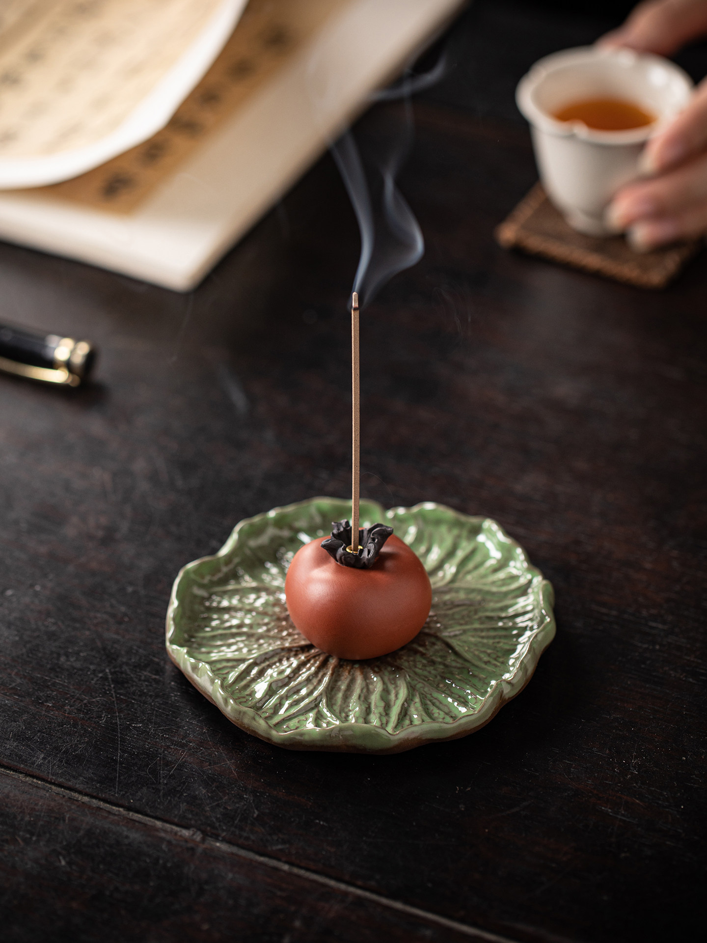 创意陶瓷柿子柿子如意香炉家用檀香沉香香炉茶几线香炉柿子小香炉,家居饰品,香托/香盘/香座/香插,淘宝优惠券,粉丝福利购,淘宝优惠卷