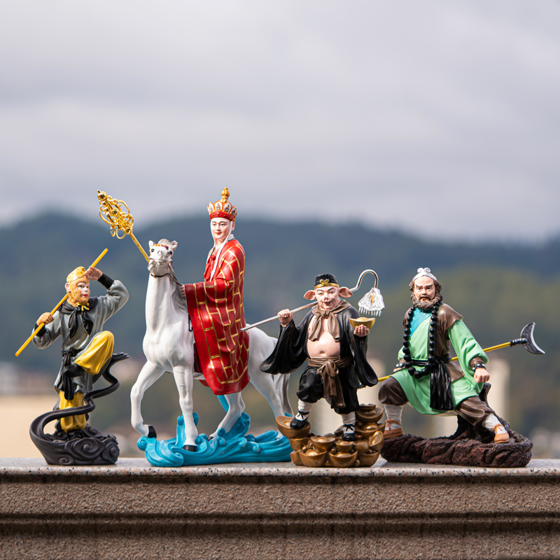 齐天大圣桌面玄关疯猴树脂新中式