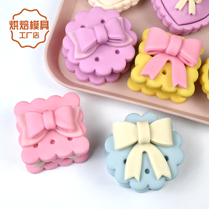 波浪花边蝴蝶结卡通馒头模具