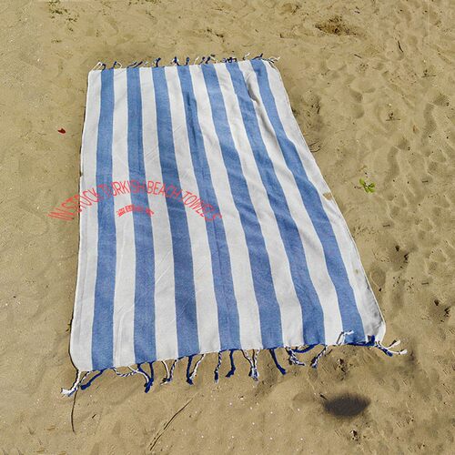蓝色宽条纹沙滩巾毯Turkish Beach Towels Cotton180*100不沾沙
