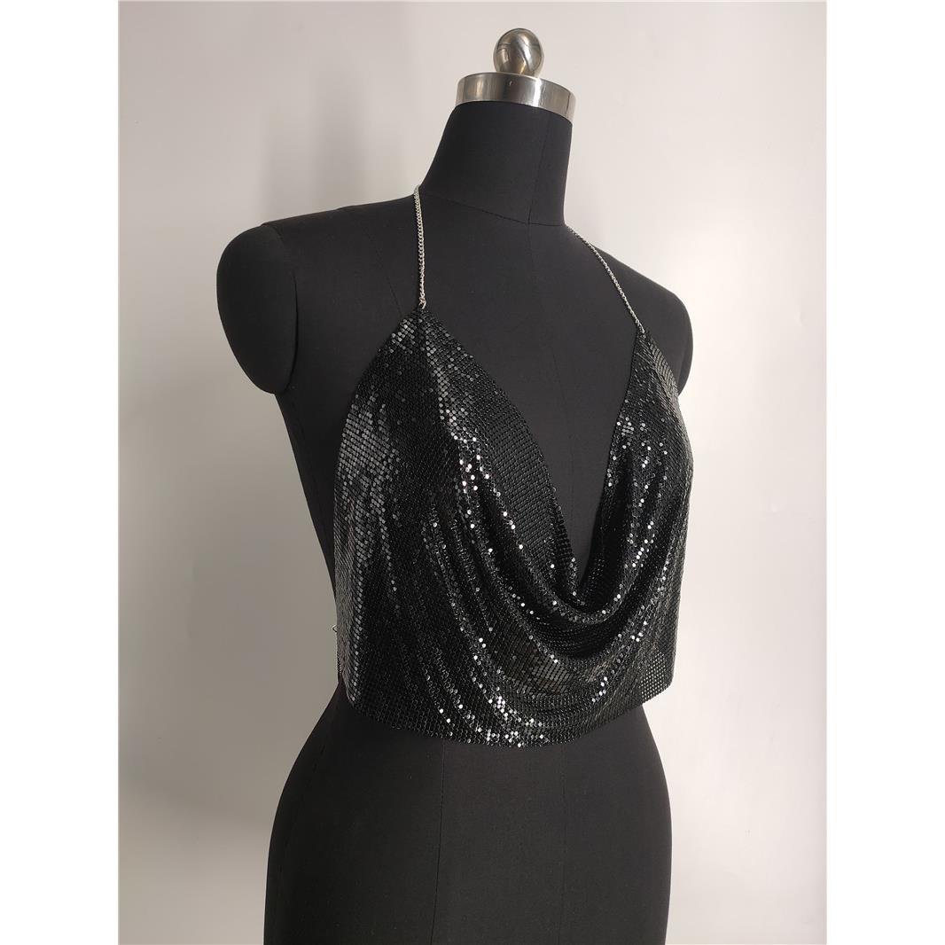 summer sexy women rave tee tops festival camis crop metal