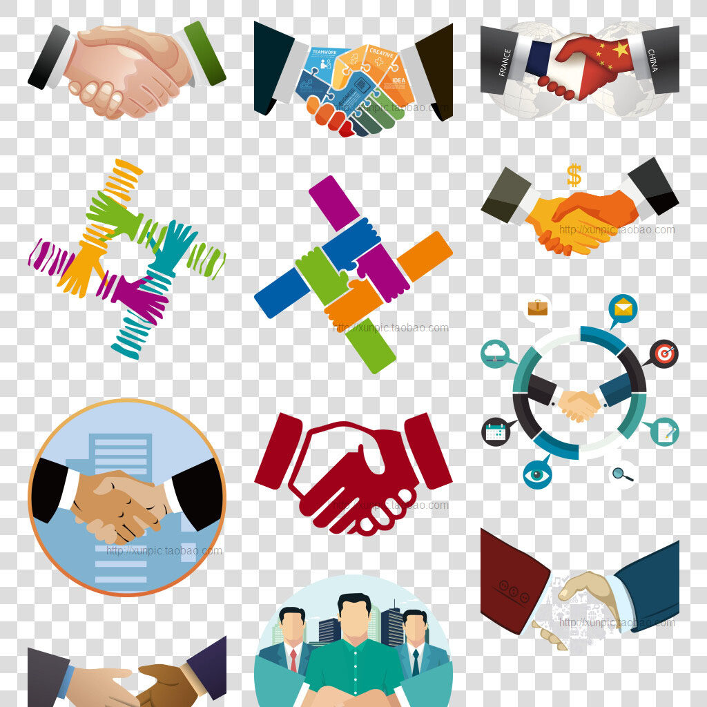 握手图片大全png免抠素材模板 高清png图片 握手 合作 愉快 商务