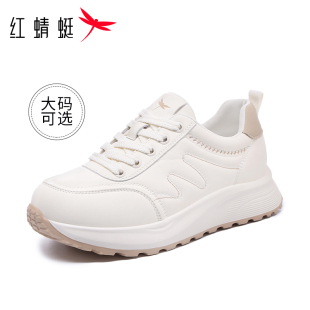 红蜻蜓软底休闲板鞋2026新款女透气女士百搭轻便软面时尚小白鞋