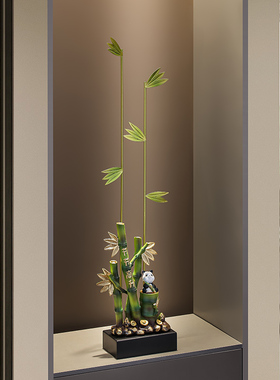 节节高升竹子摆件屏风过道壁龛