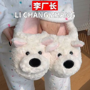 晋江鼎制鞋业拖鞋女新款冬季加厚棉拖可爱绒家居室内厚底棉拖鞋暖