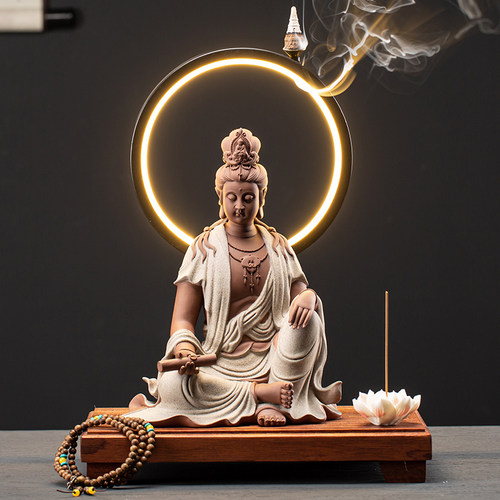 炼器自在观音菩萨家用供奉摆件