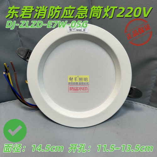 【220V】东君7W筒灯消防应急照明灯暗装嵌顶走廊办公DJ-05G