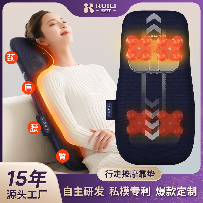 按摩靠垫腰部行走靠背按摩器颈部揉捏按摩枕全身按摩仪背部按摩垫