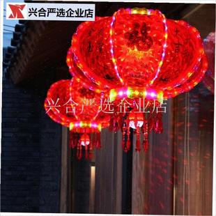 新年灯笼新款2026p大门口一对春节灯笼马年七彩旋转走马灯灯笼阳,