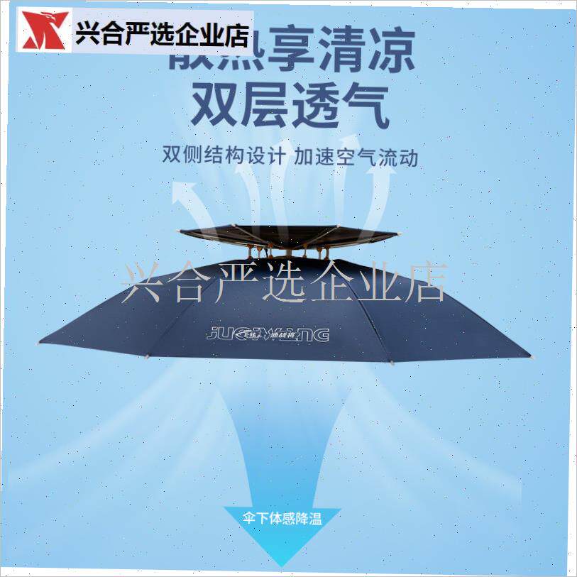 伞帽头戴式雨伞h户外可携式钓鱼遮阳伞斗笠采茶伞防晒折叠头顶雨,