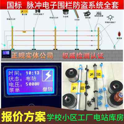 国标脉冲电子围栏系统全套高压张力报警主机围墙防盗电网配件定制