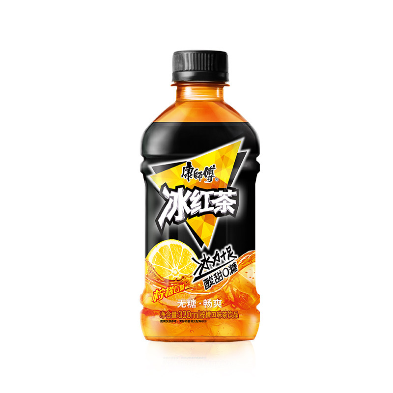 康师傅无糖冰红茶黑瓶小瓶迷你茶饮料330ml*6瓶