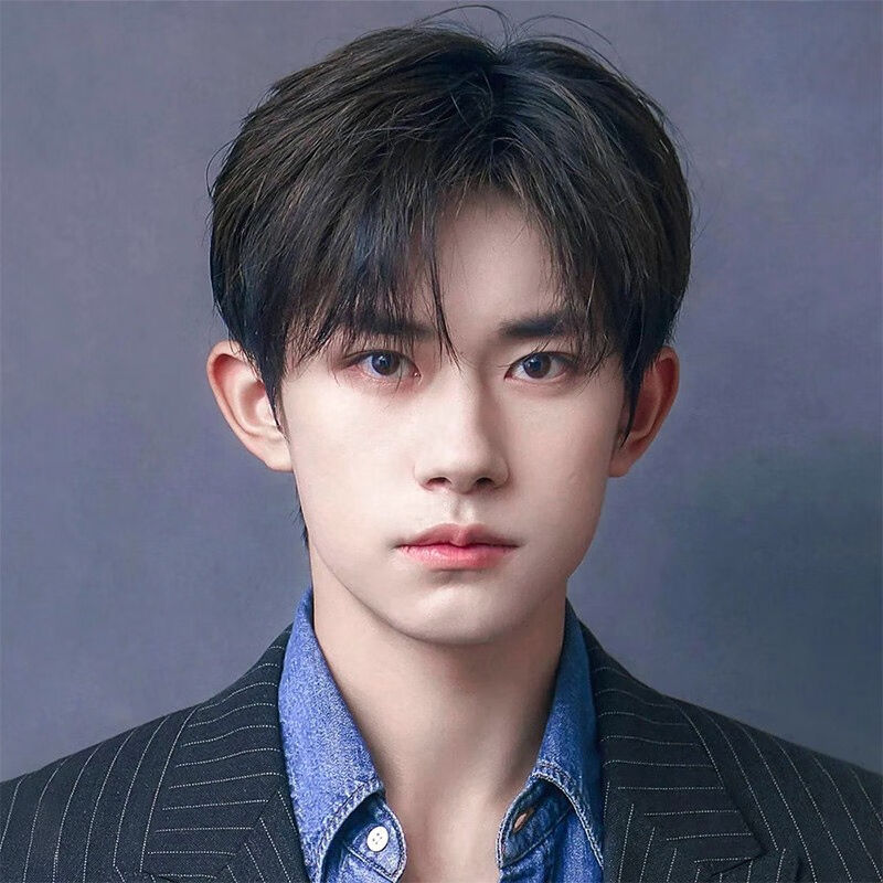 韩版假发男短发蓬松自然全头套式中分刘海男士光头可戴日常假