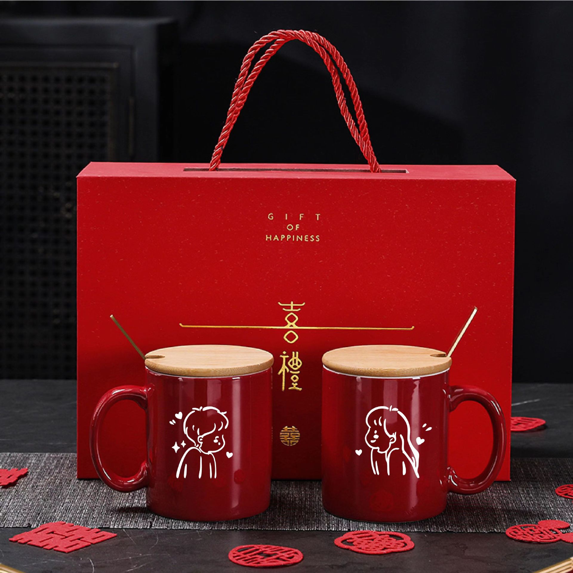 创意德化陶瓷新婚礼物送新人情侣