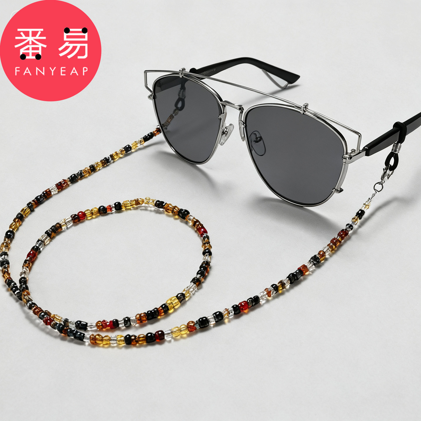 眼镜链A1pn088-眼镜防滑挂链老花眼镜挂脖绳防掉落彩色串珠挂绳