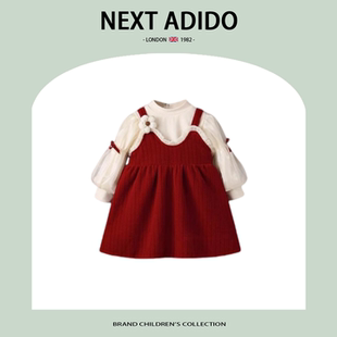 女童連衣裙套裝 英國NEXT ADIDO童裝 嬰兒秋冬裝 3歲女寶寶兩件套