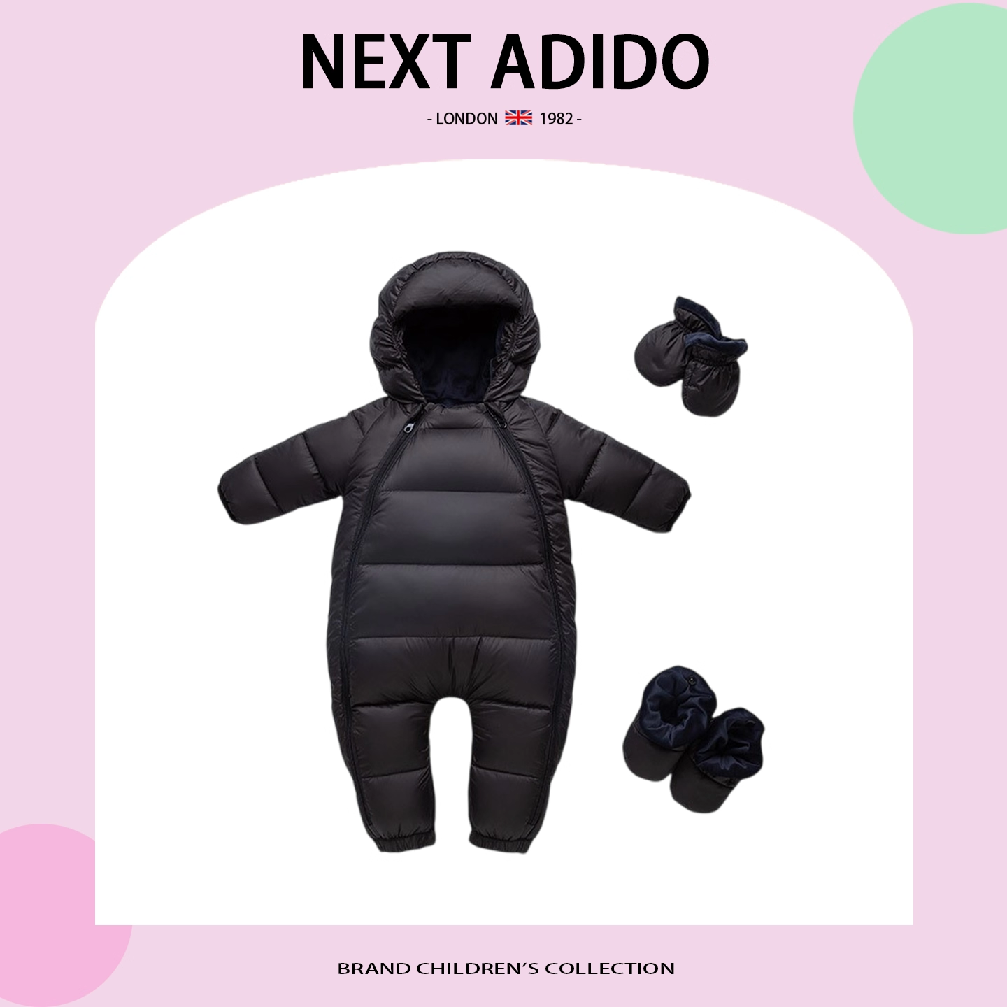 婴儿羽绒服秋冬季加厚羽绒连体衣